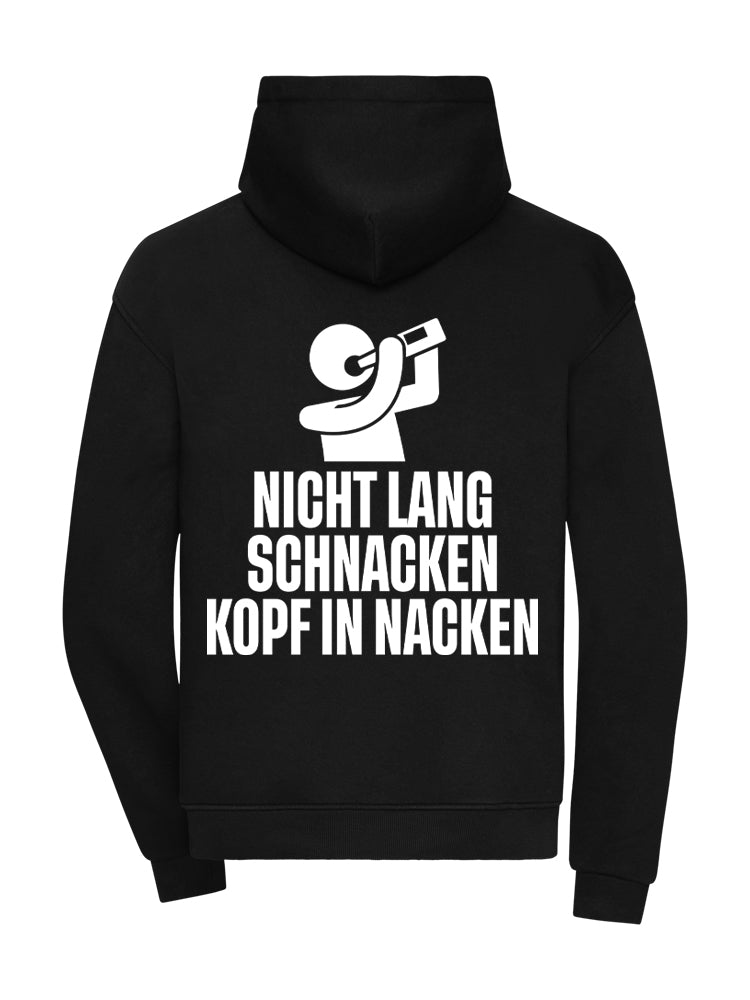 NICHT LANG SCHNACKEN KOPF IN NACKEN HOODIE 360GSM OVERSIZE BLACK (BACKPRINT)