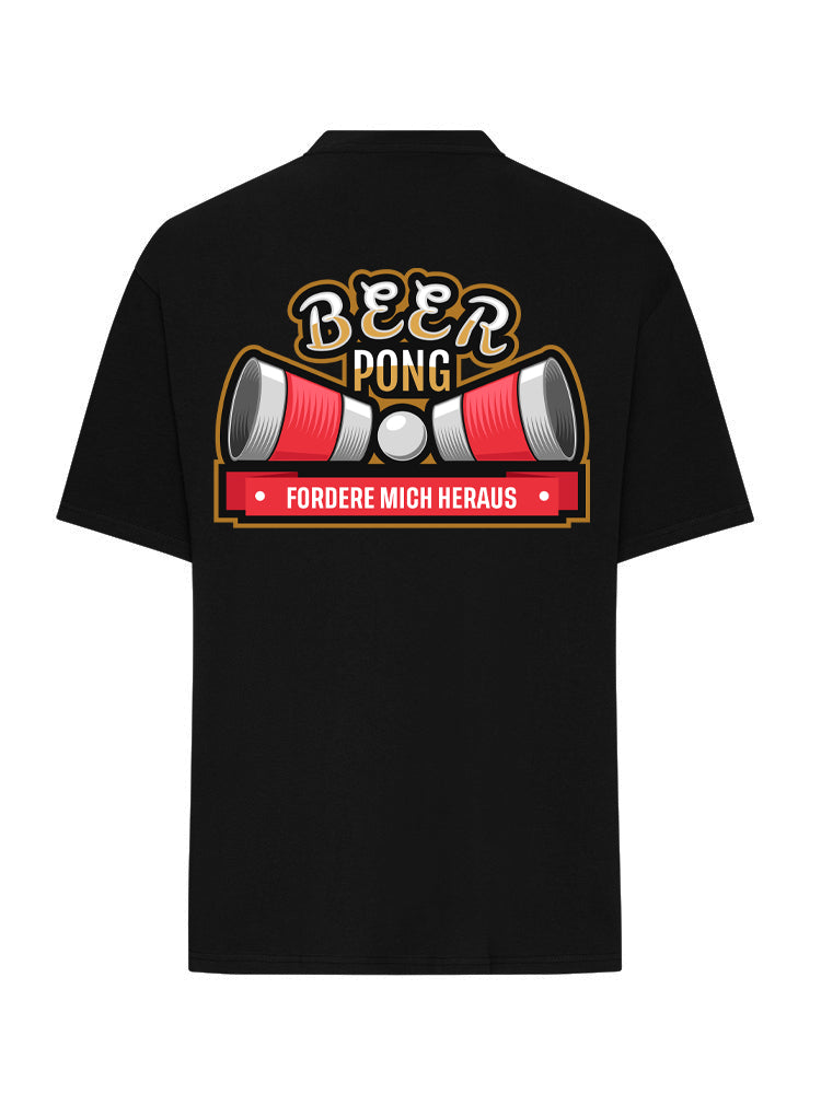 BEER PONG T SHIRT OVERSIZE BLACK (BACKPRINT)