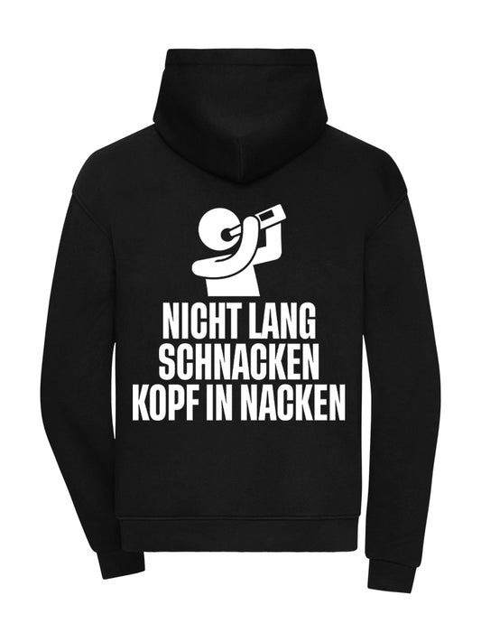 NICHT LANG SCHNACKEN KOPF IN NACKEN HOODIE 360GSM OVERSIZE BLACK (BACKPRINT)