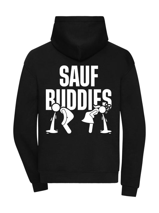 SAUF BUDDIES HOODIE 360GSM OVERSIZE BLACK (BACKPRINT)