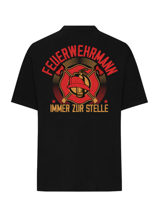 FEUERWEHRMANN IMMER ZUR STELLE T SHIRT OVERSIZE BLACK (BACKPRINT)