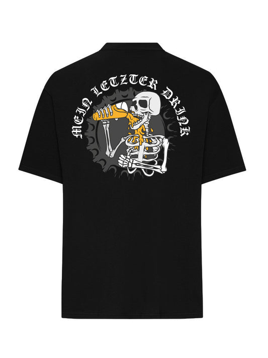 MEIN LETZTER DRINK T SHIRT OVERSIZE BLACK (BACKPRINT)