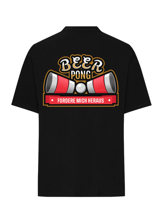 BEER PONG T SHIRT OVERSIZE BLACK (BACKPRINT)